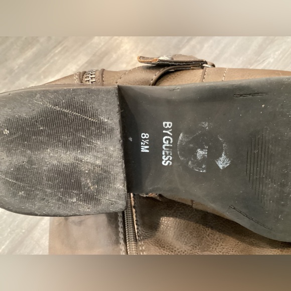 Guess Taupe Leather Moto Boots - Picture 6 of 13